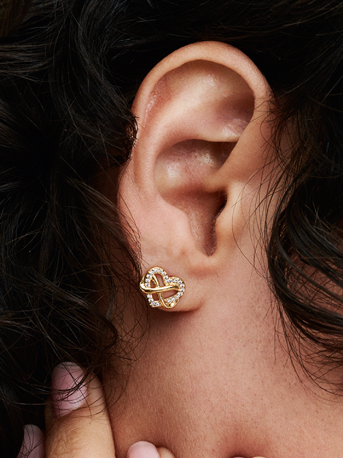 Женские серьги Pandora Sparkling Infinity Heart, Gold plated, цвет: Позолоченный — фото 3