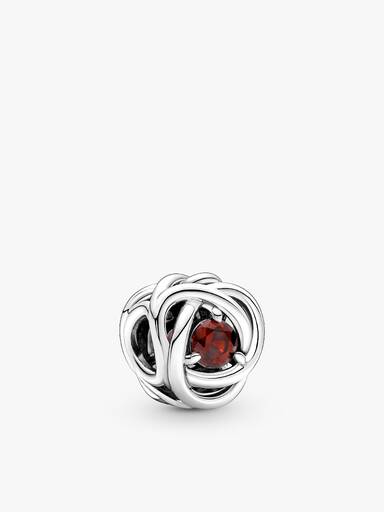 January Birthstone Eternity Circle O Pendant Set