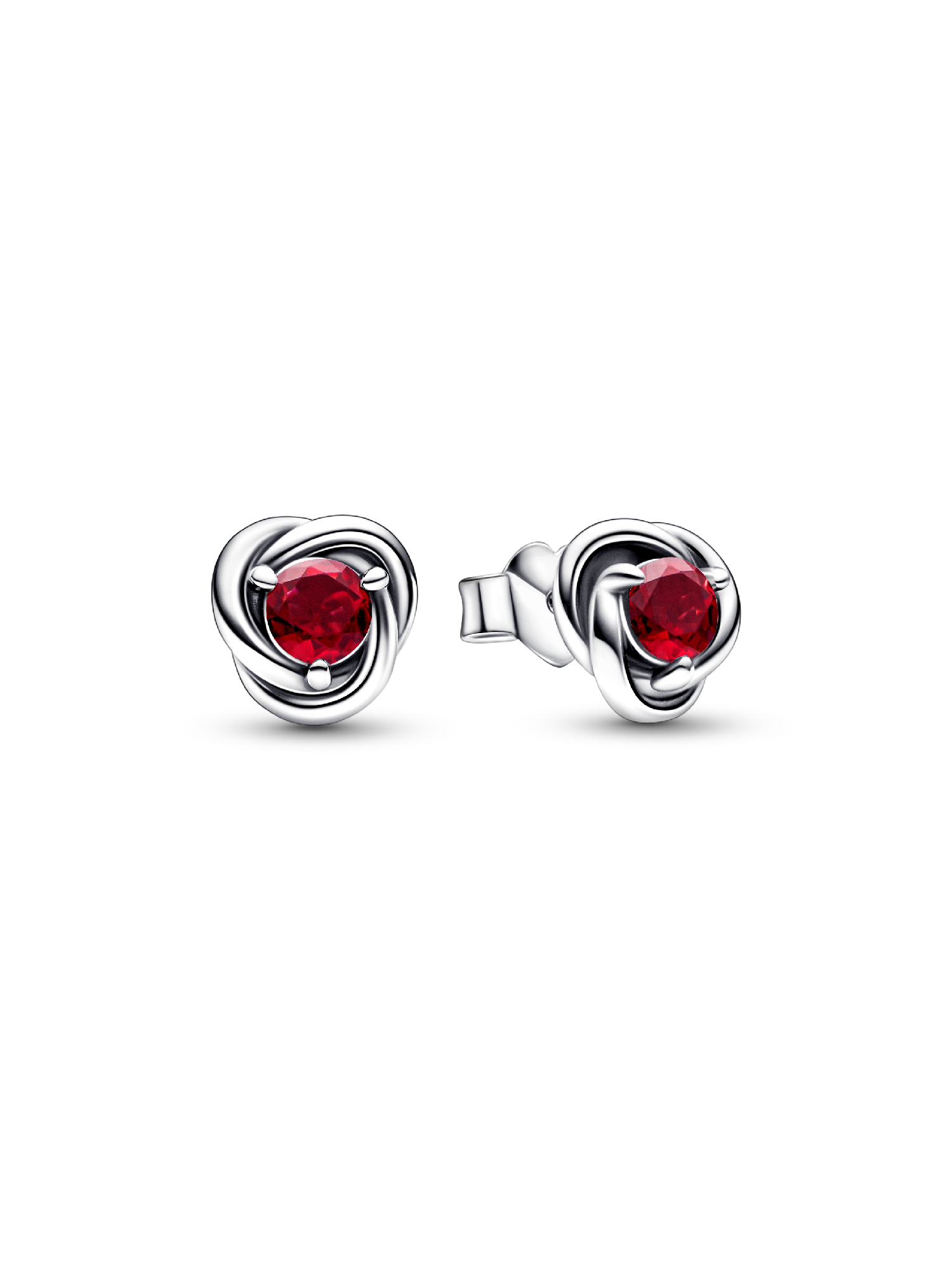 July True Red Eternity Circle Stud Earrings
