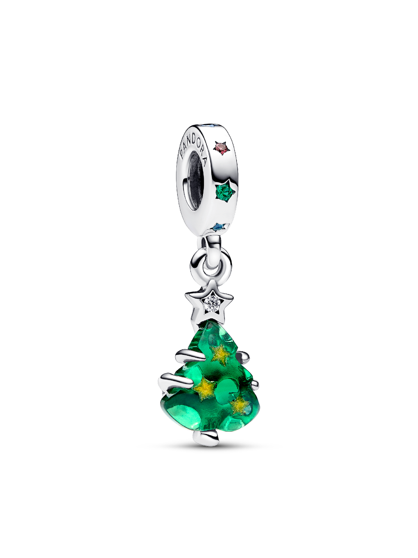Женский шарм Pandora Sparkling Christmas Tree Dangle Charm, цвет: Серебро