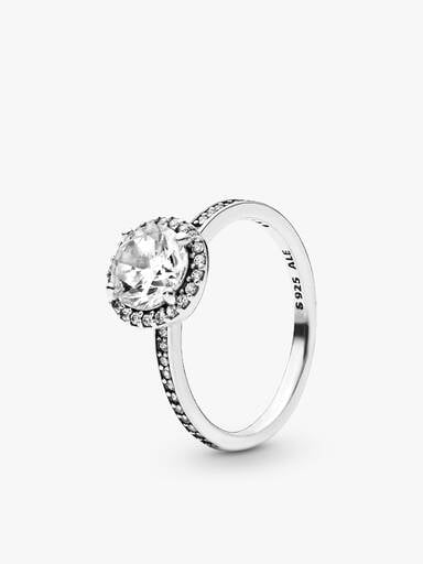 True Elegance Round Halo Ring Set