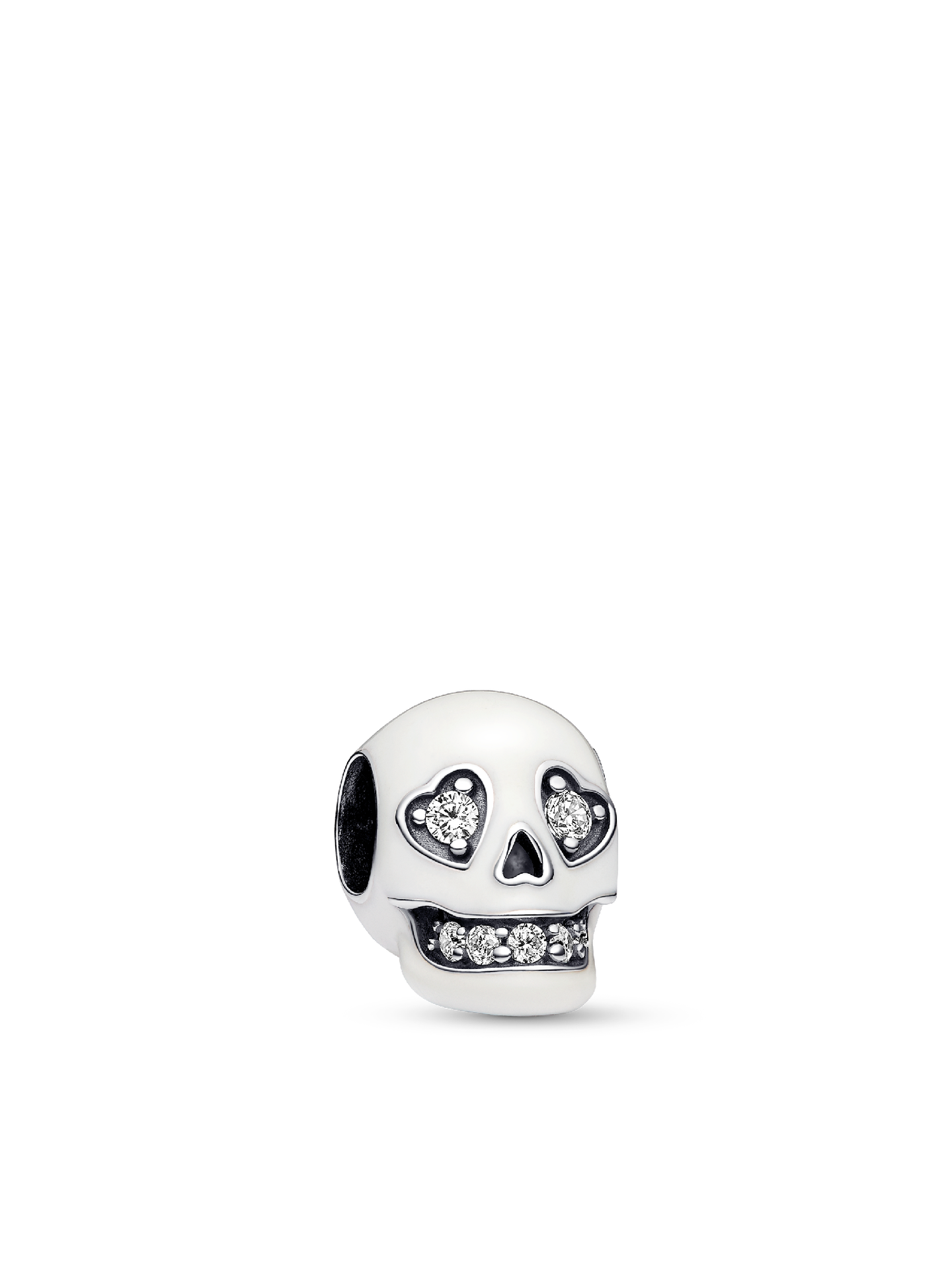 Женский шарм Pandora Glow-in-the-dark Sparkling Skull Charm, цвет: Серебро — фото 1