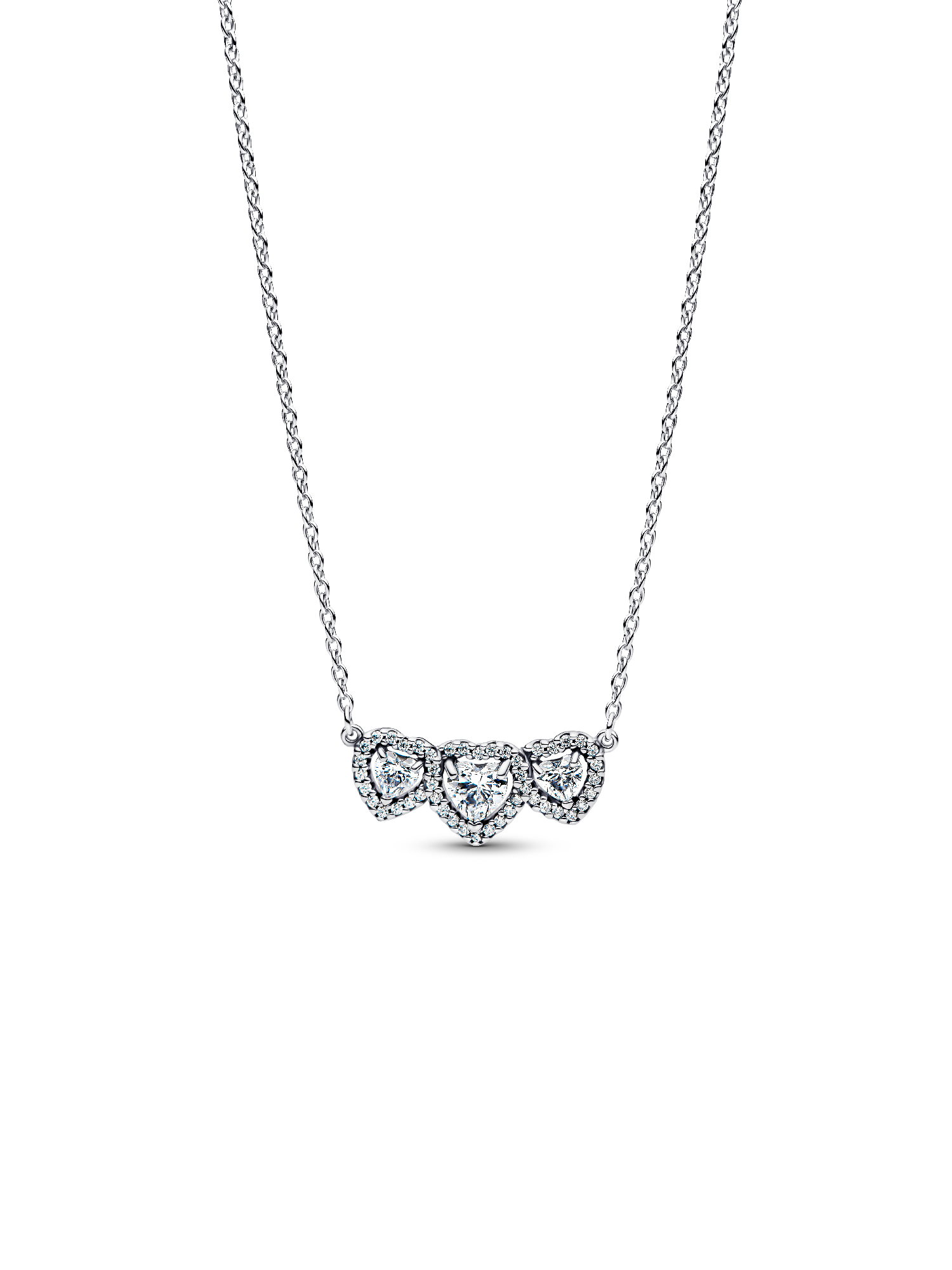 Halo Heart Trilogy Collier Necklace | Sterling silver | Pandora US