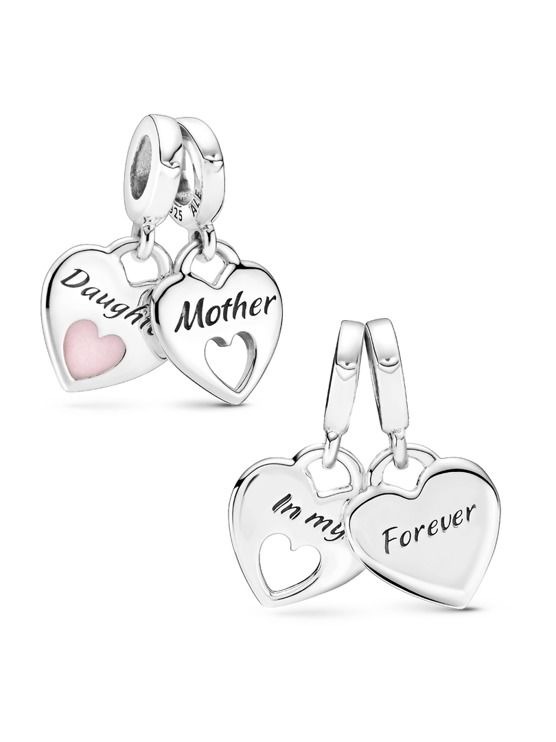 Double Heart Split Dangle Charm