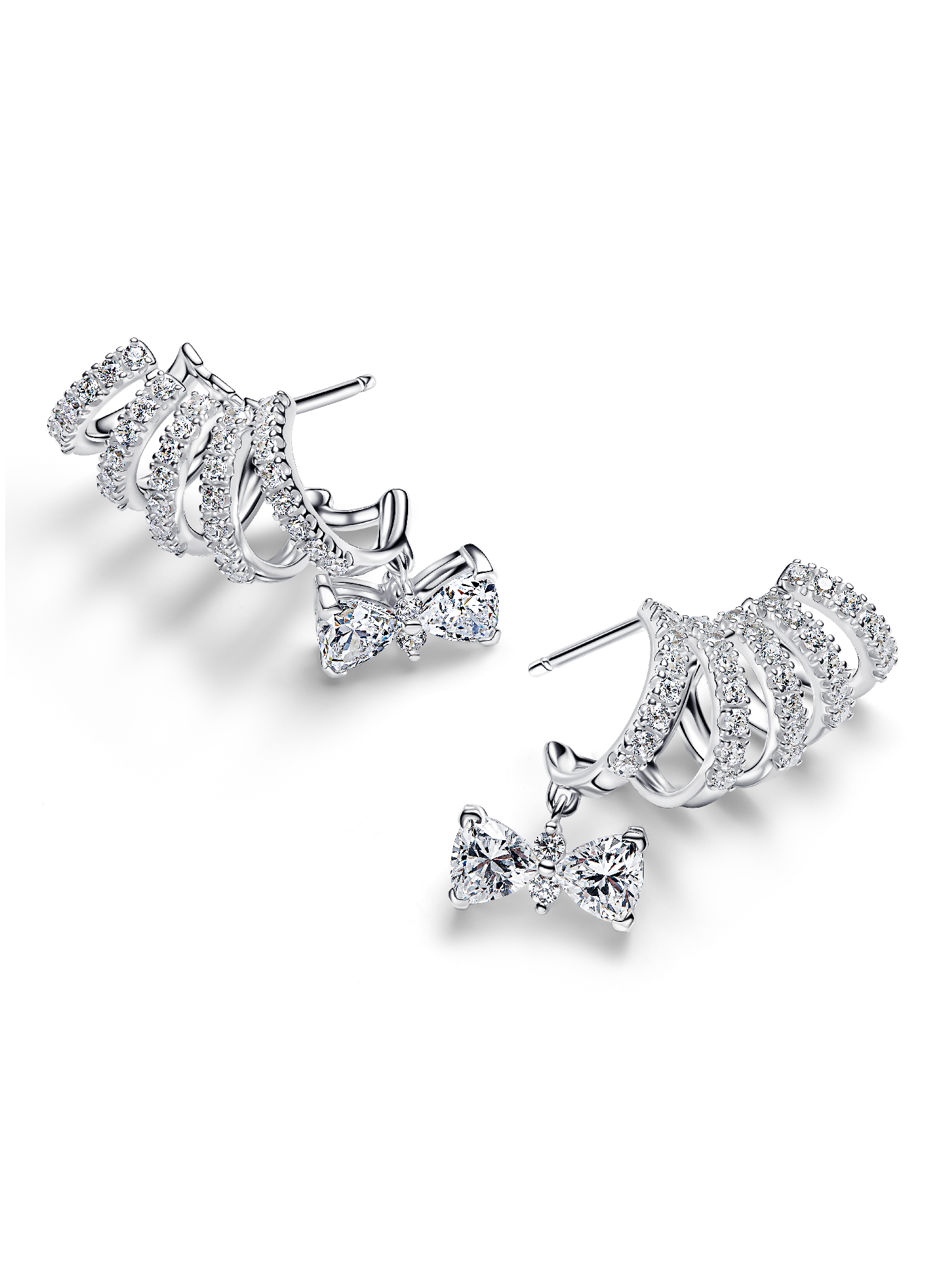 Bridgerton Sparkling Bow Climber Earrings