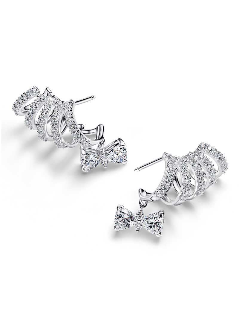 Bridgerton Sparkling Bow Climber Earrings