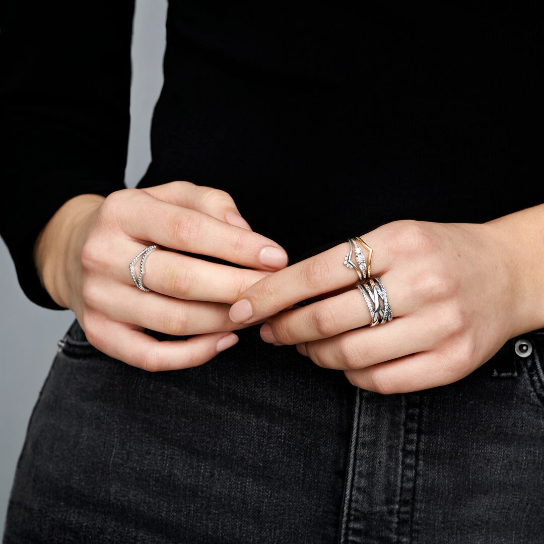 Clear Three-Stone Ring