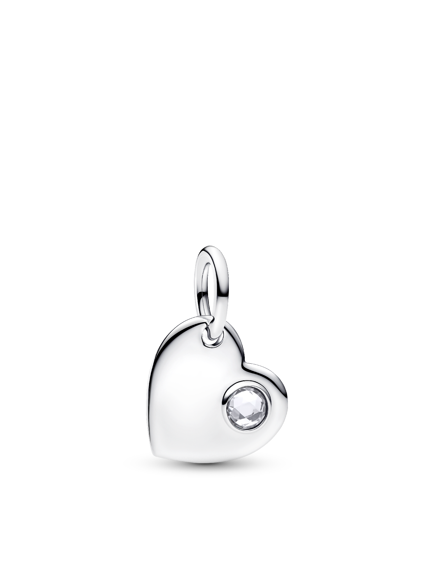 April Birthstone Heart Pendant Necklace