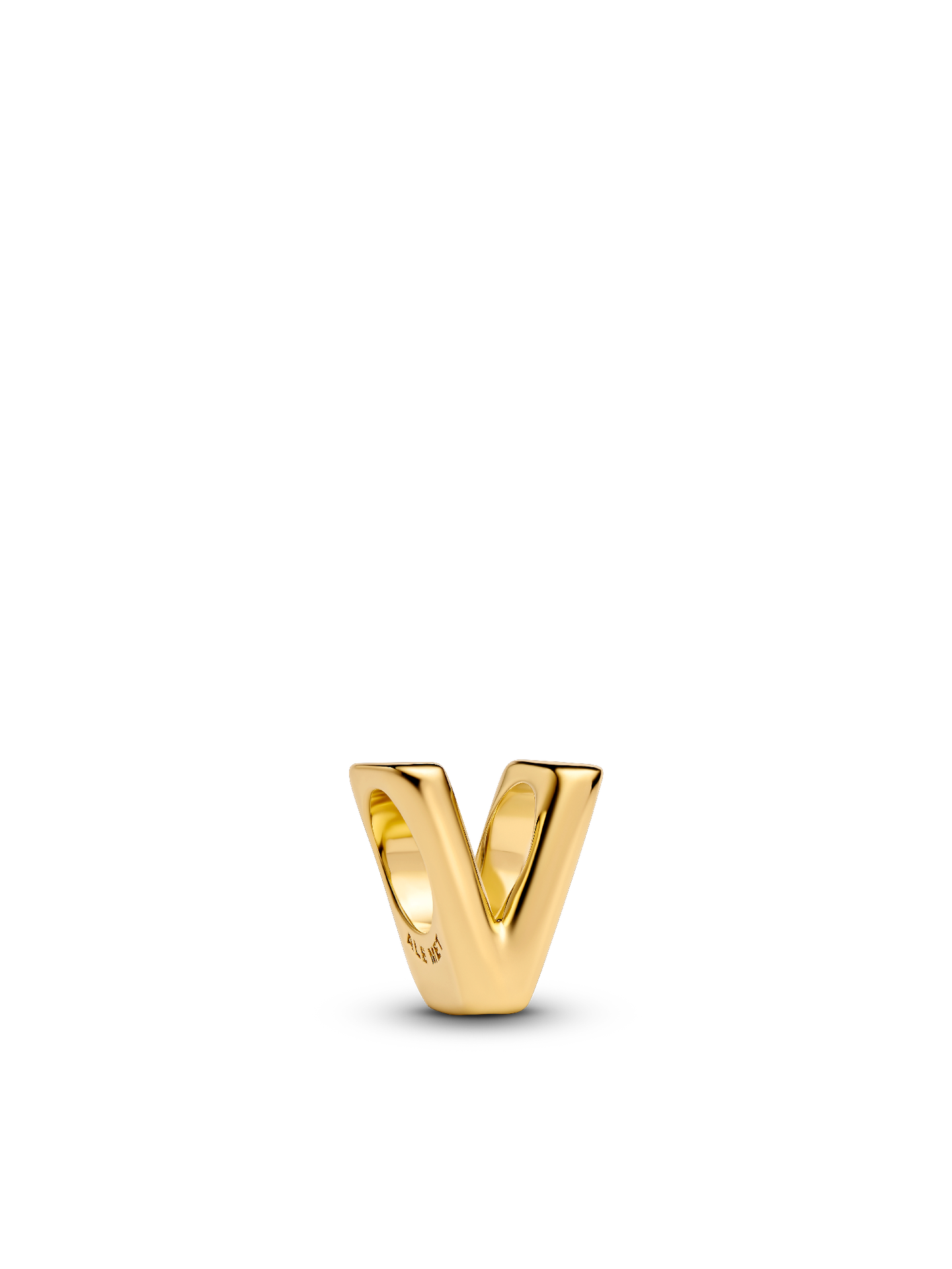 Шарм Pandora Letter V Alphabet Charm, Gold plated, цвет: Позолоченный — фото 1