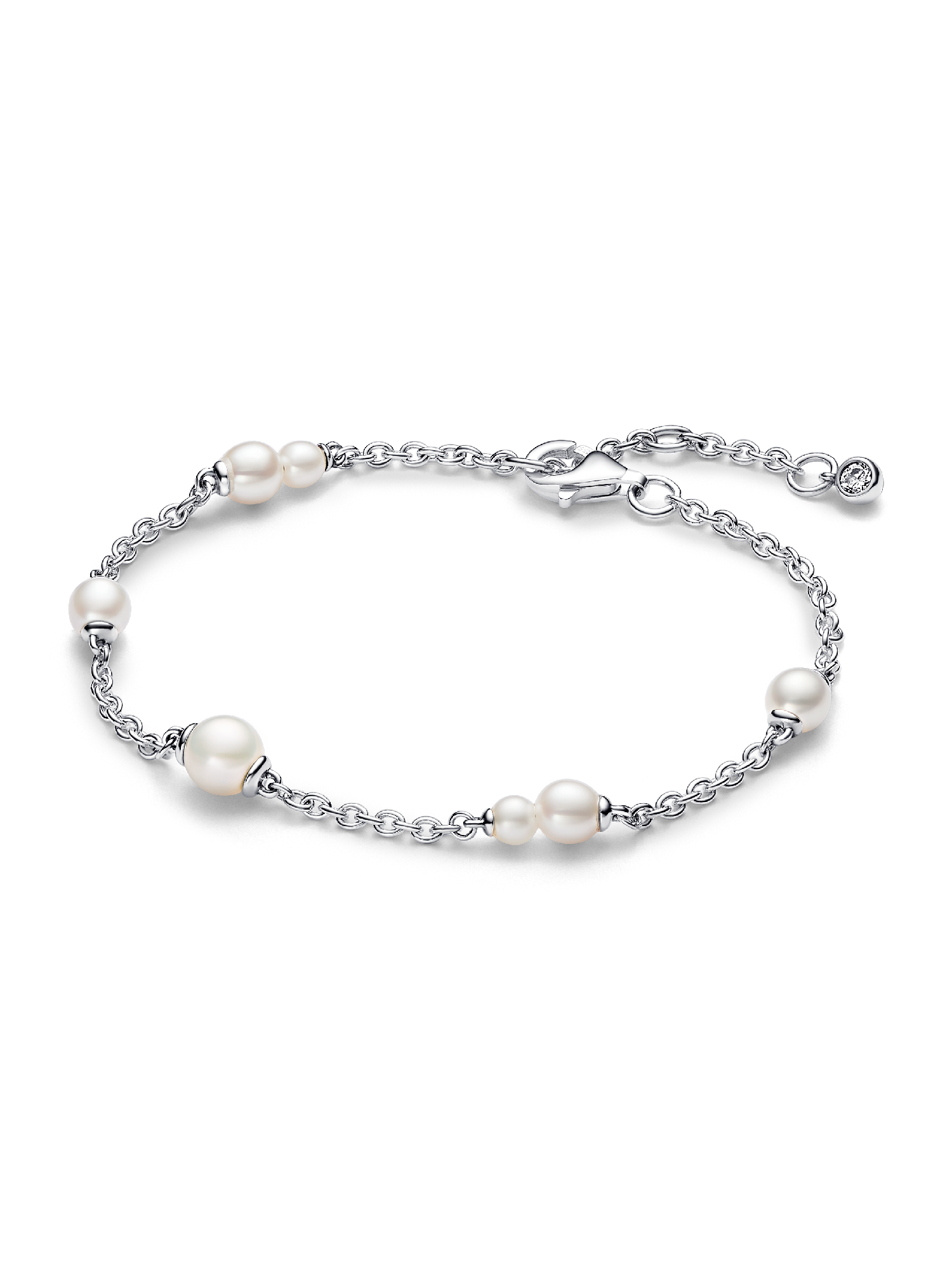 Treated Freshwater Cultured Pearl Station Chain Bracelet