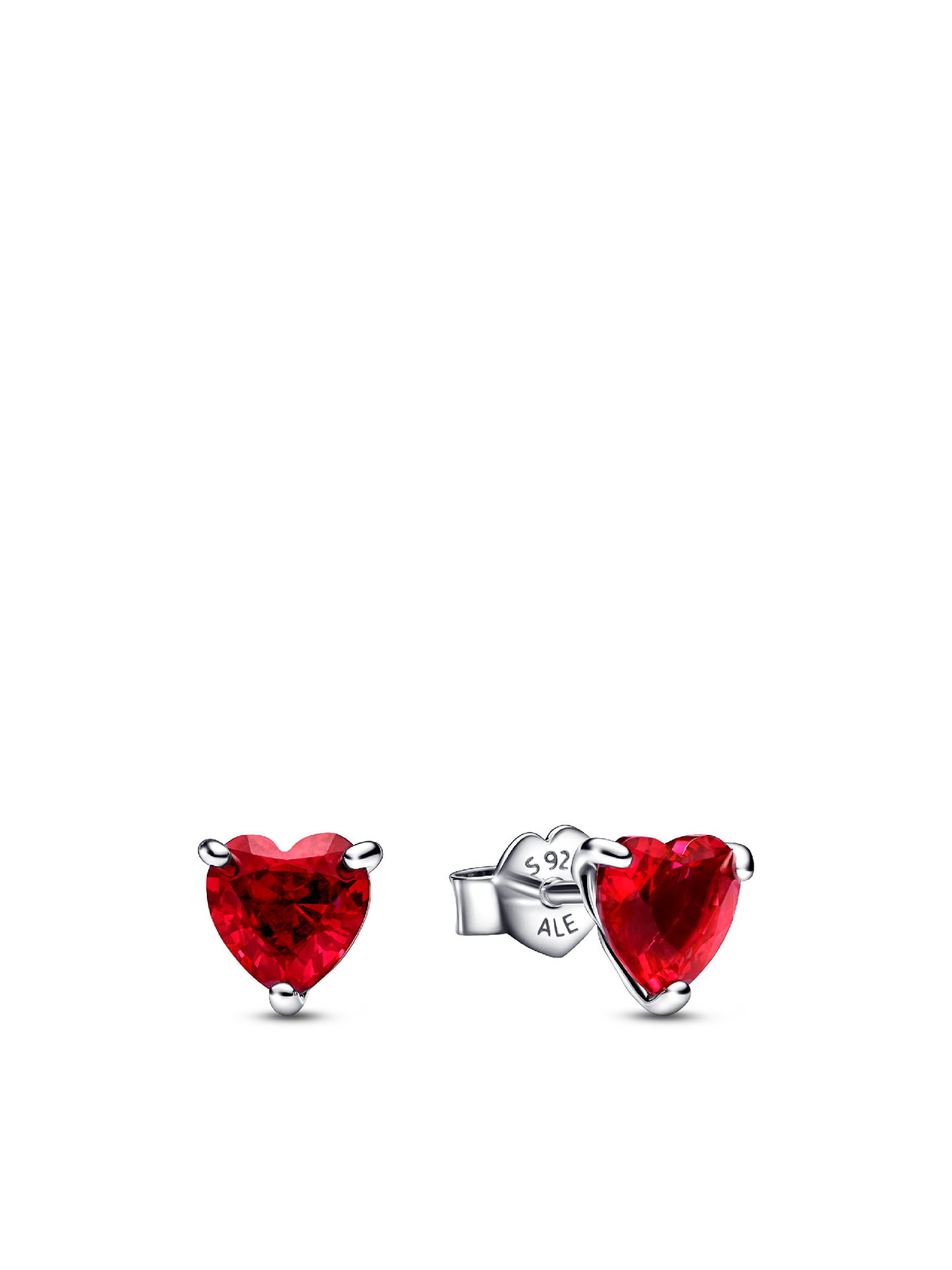 Женские серьги Pandora Red Heart, цвет: Серебро — фото 1