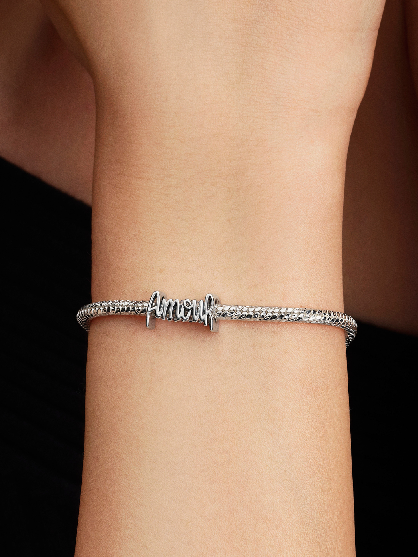 Женский шарм Pandora Amour Script Charm, цвет: Серебро — фото 3
