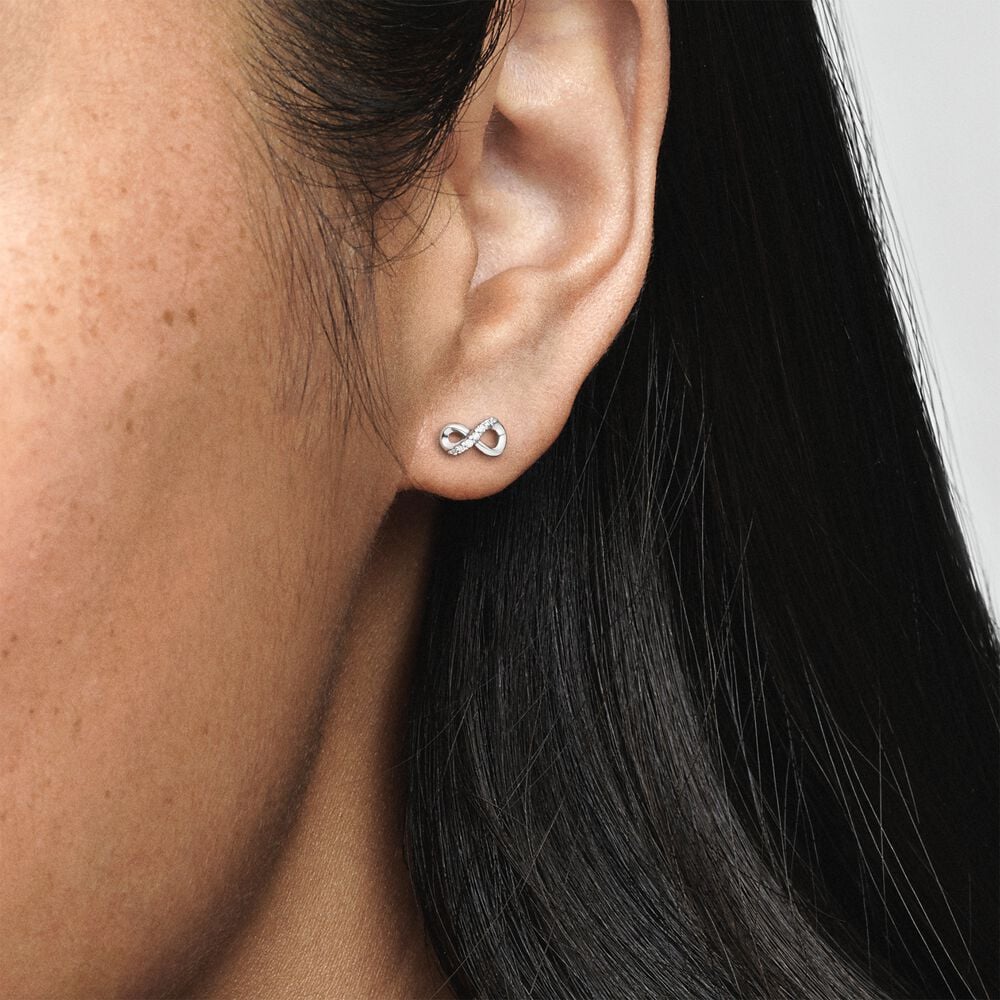 Sparkling Infinity Stud Earrings | Sterling silver | Pandora US