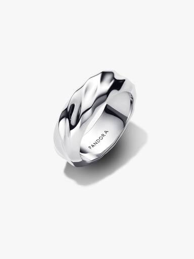 Rippled Wide Band Ring
