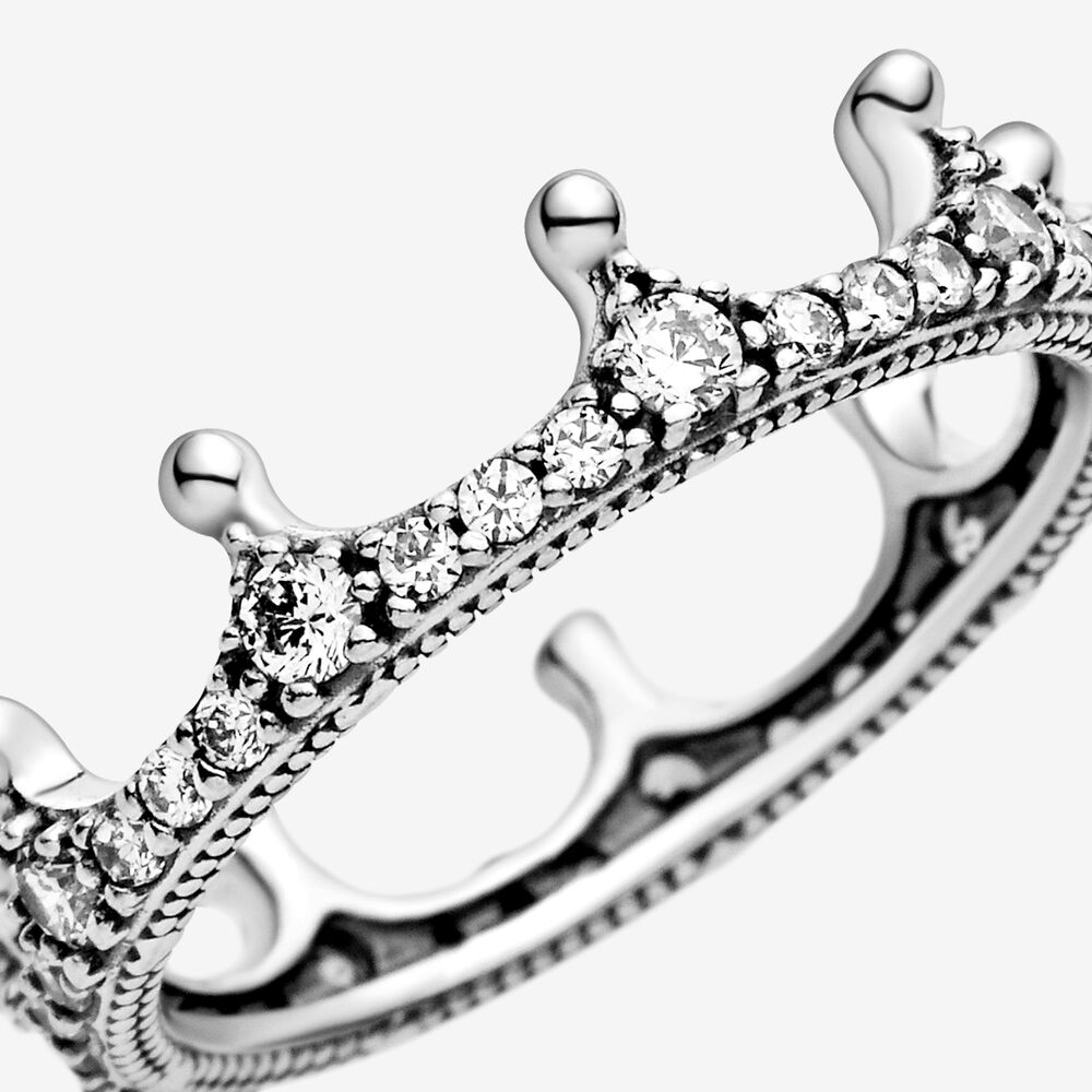 Clear Sparkling Crown Ring | Pandora US