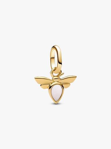 White Bee Mini Dangle Charm