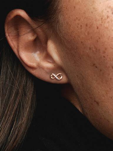 FINAL SALE - Sparkling Infinity Stud Earrings