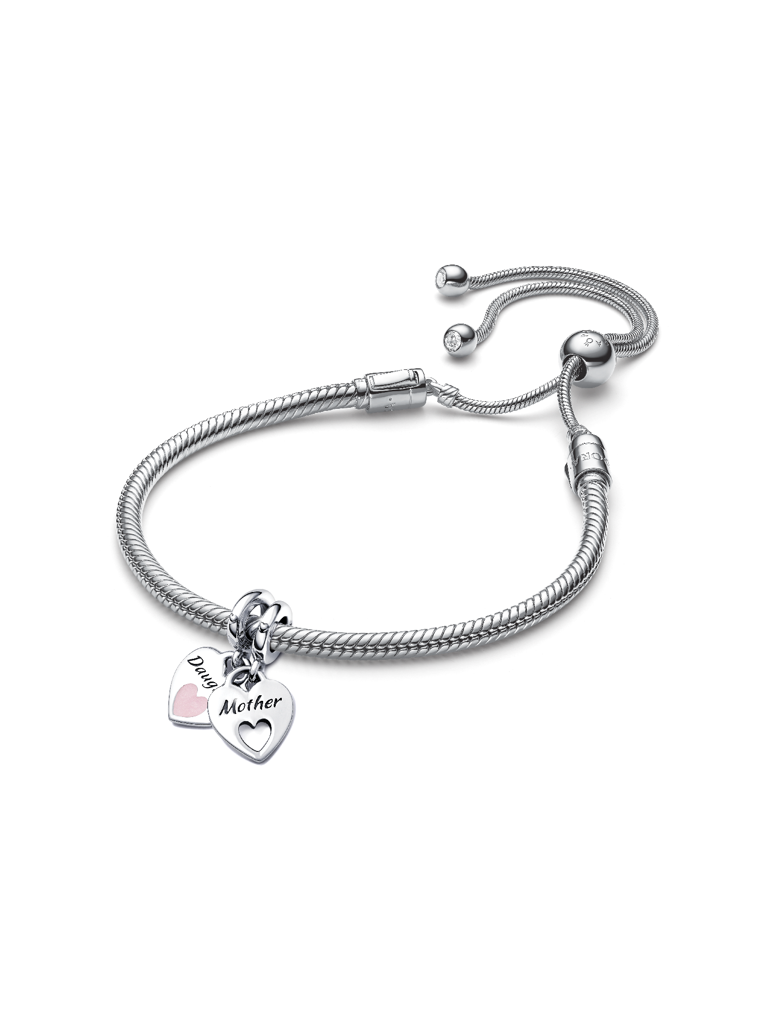 Mother Daughter Splittable Heart Charm and Bracelet Set