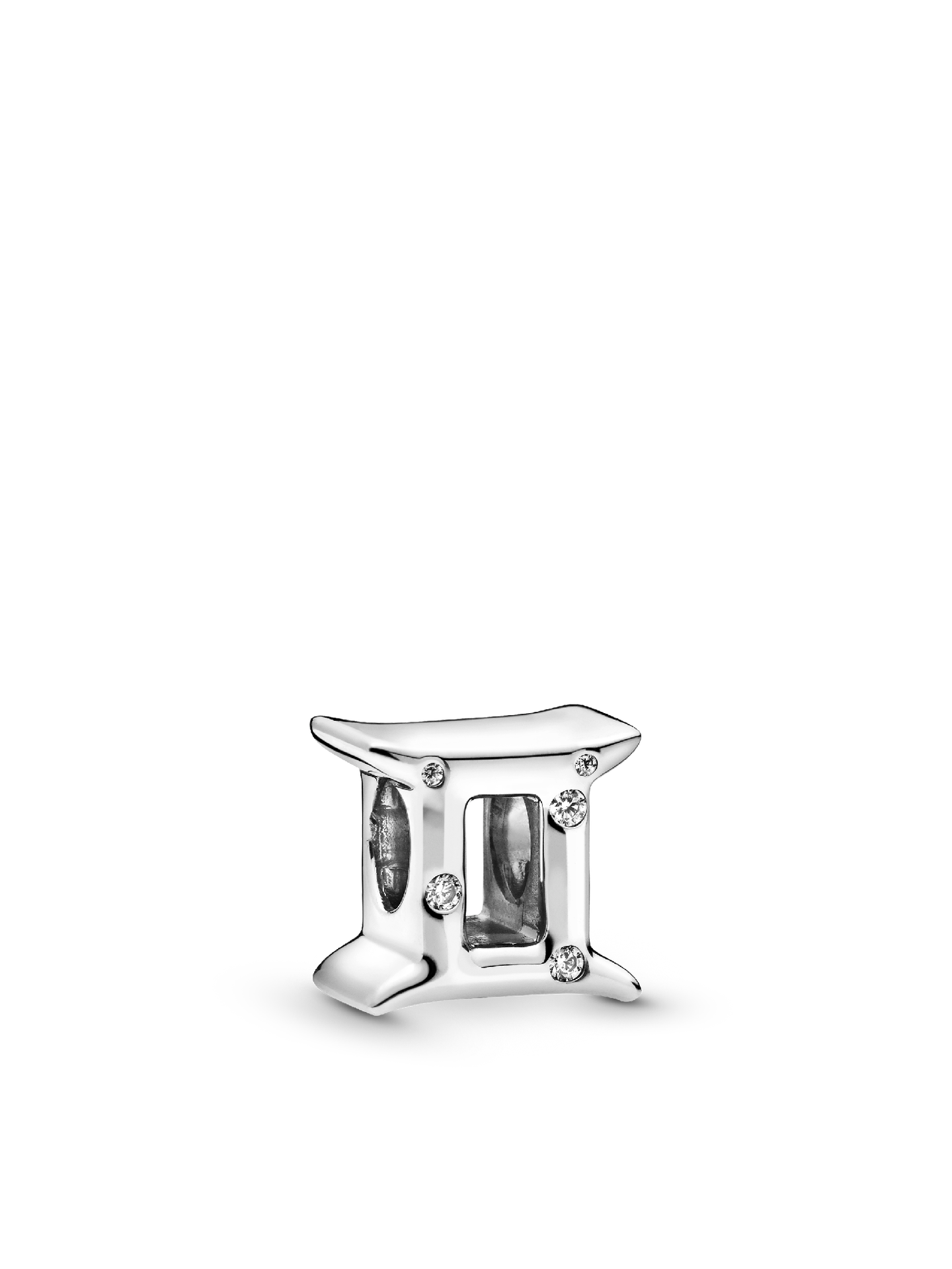 Женский шарм Pandora Sparkling Gemini Zodiac Charm, цвет: Серебро — фото 1
