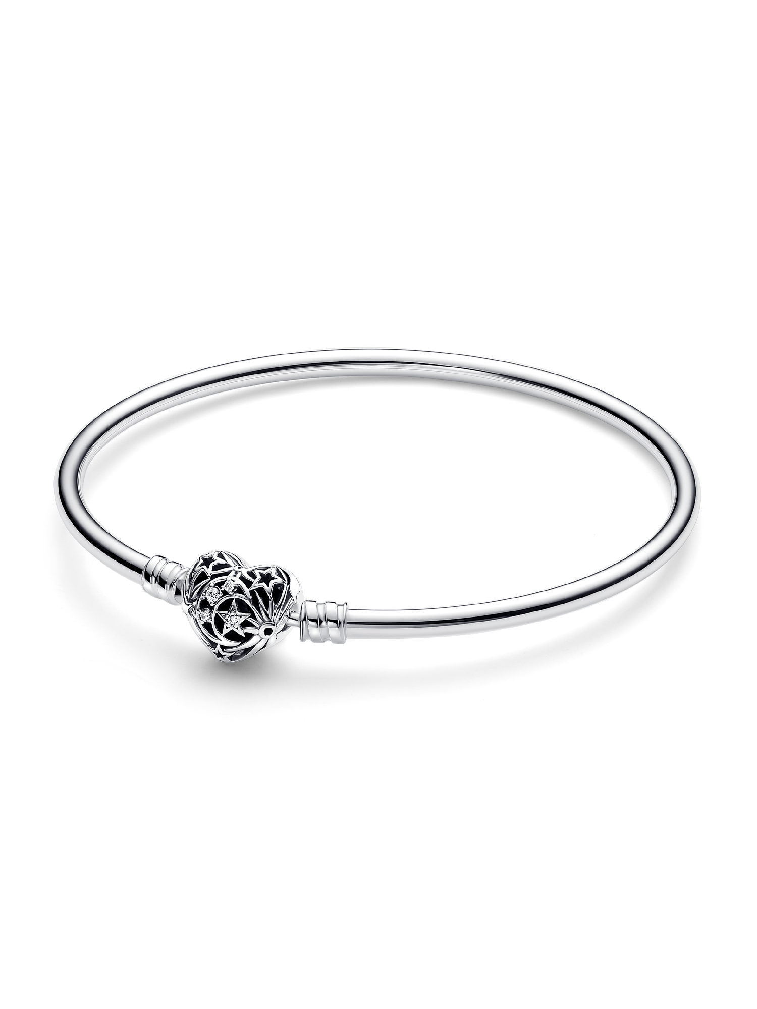 FINAL SALE - Celestial Heart Clasp Bangle | Sterling silver