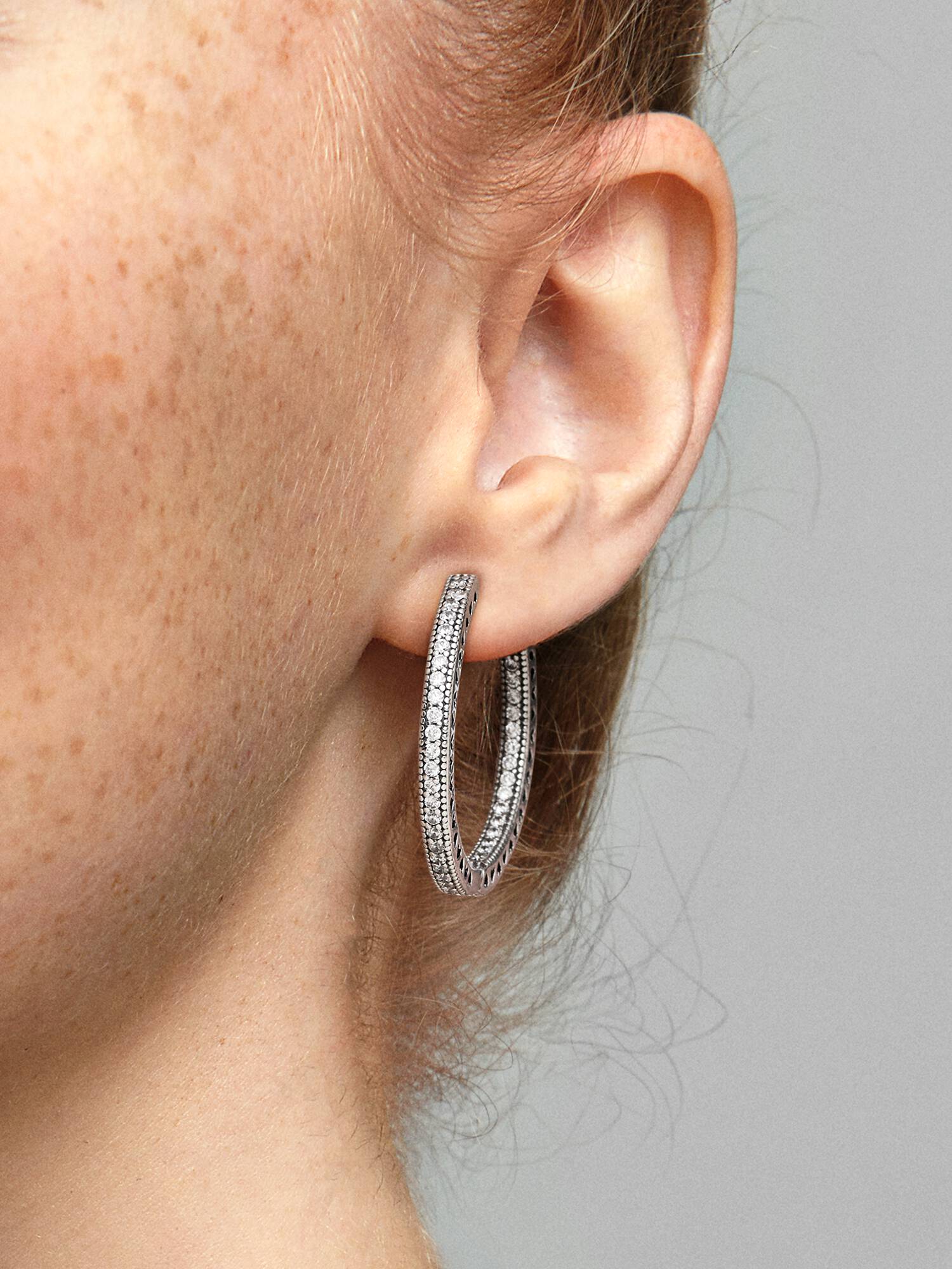 Sparkle and Hearts Hoop Earrings
