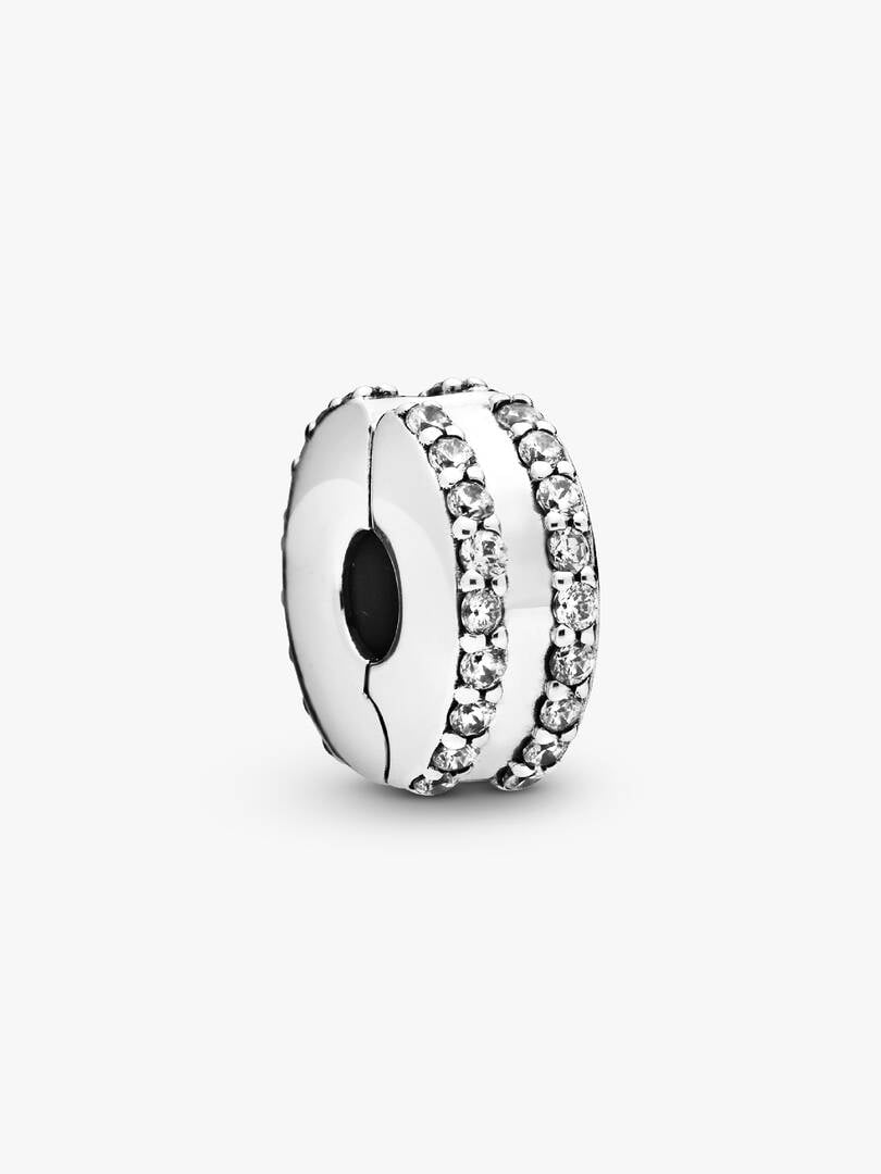 Double Lined Pave Clip Charm