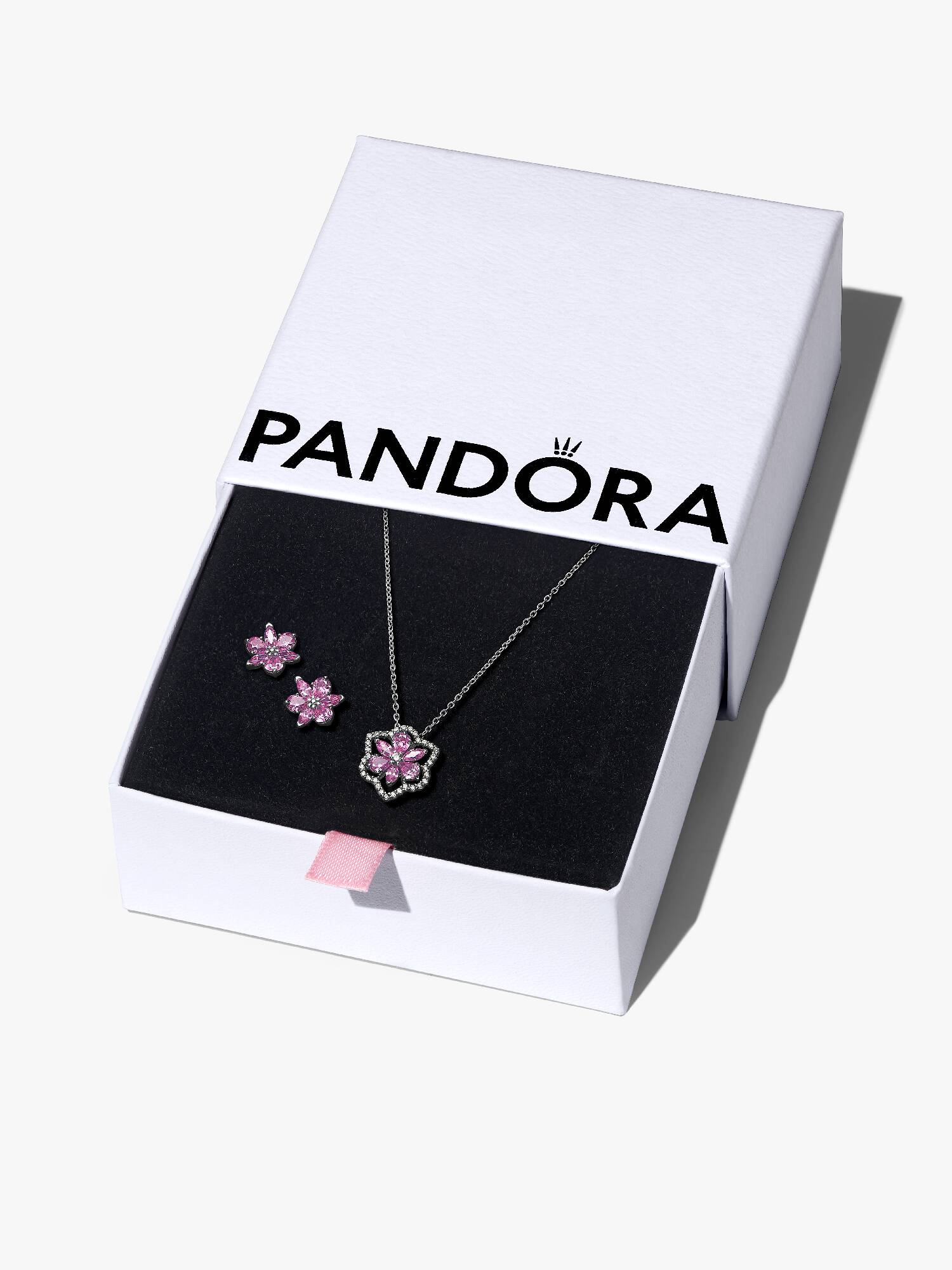 Herbarium Sparkling Pink Flower Jewelry Gift Set