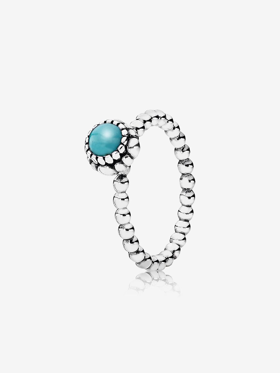 Birthday Blooms Ring, December, Turquoise
