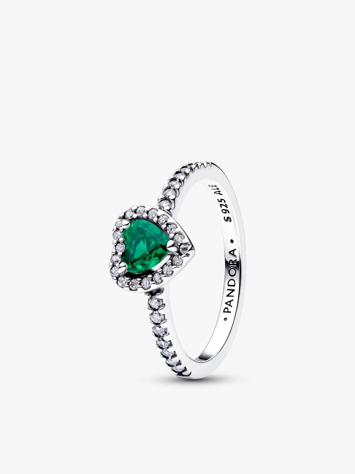 Elevated Royal Green Heart Ring
