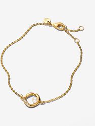 Organically Shaped Pavé Circle & Treated Freshwater Cultured Pearl Bracelet Organically Shaped Pavé Circle & Treated Freshwater Cultured Pearl Bracelet