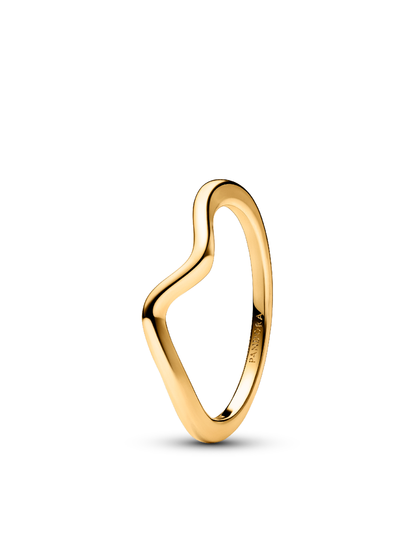 Женское кольцо Pandora Polished Wave, Gold plated, цвет: Позолоченный — фото 1