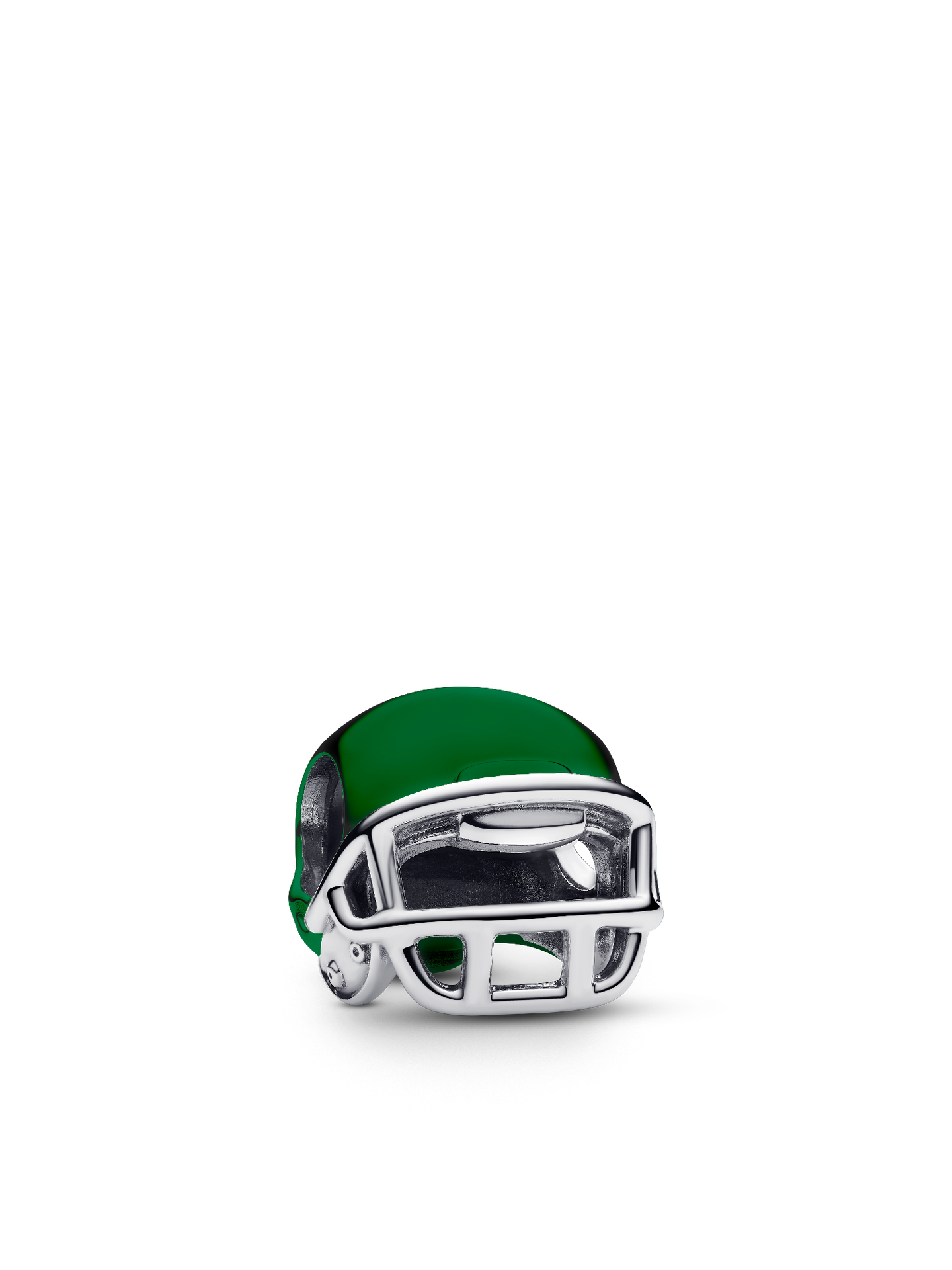 Женский шарм Pandora Green Football Helmet Charm, цвет: Серебро