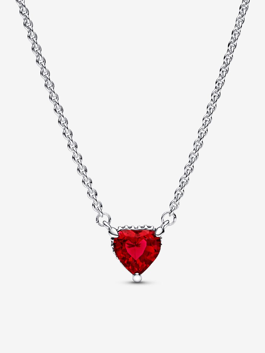 Sparkling Red Heart Ring Set