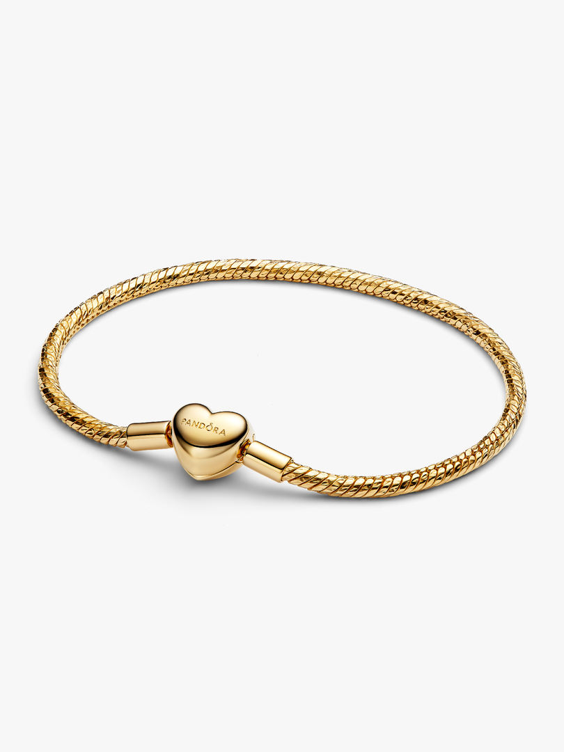 Heart Clasp Faceted Snake Chain Bracelet