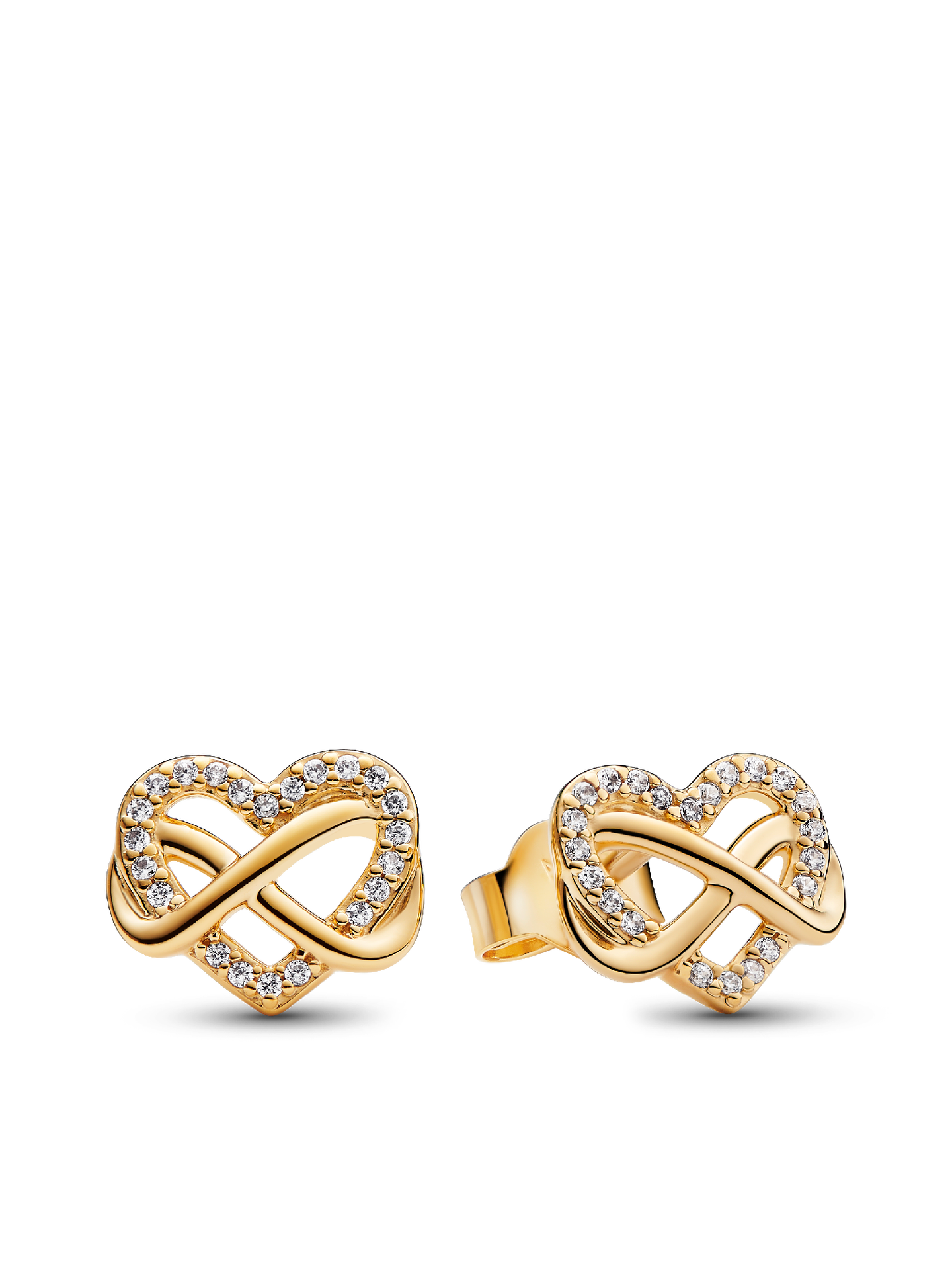 Женские серьги Pandora Sparkling Infinity Heart, Gold plated, цвет: Позолоченный — фото 1