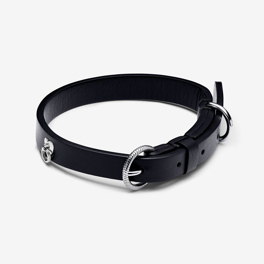 Large/extra-large pet collar in black Demetra