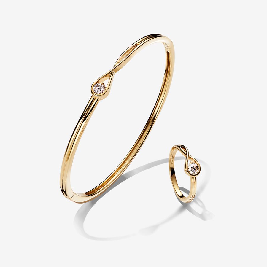 Pandora Infinite Lab-grown Diamond Bracelet and Ring Set 0.50 carat tw 14k Gold image number 0