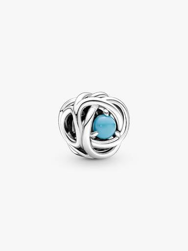December Turquoise Blue Eternity Circle Charm