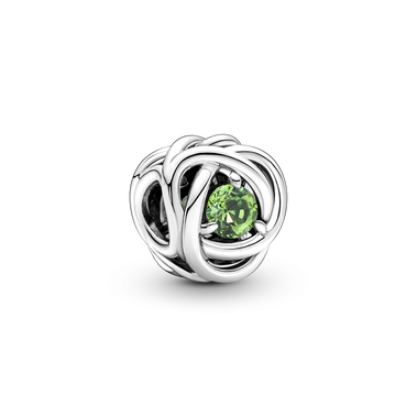 August Spring Green Eternity Circle Charm