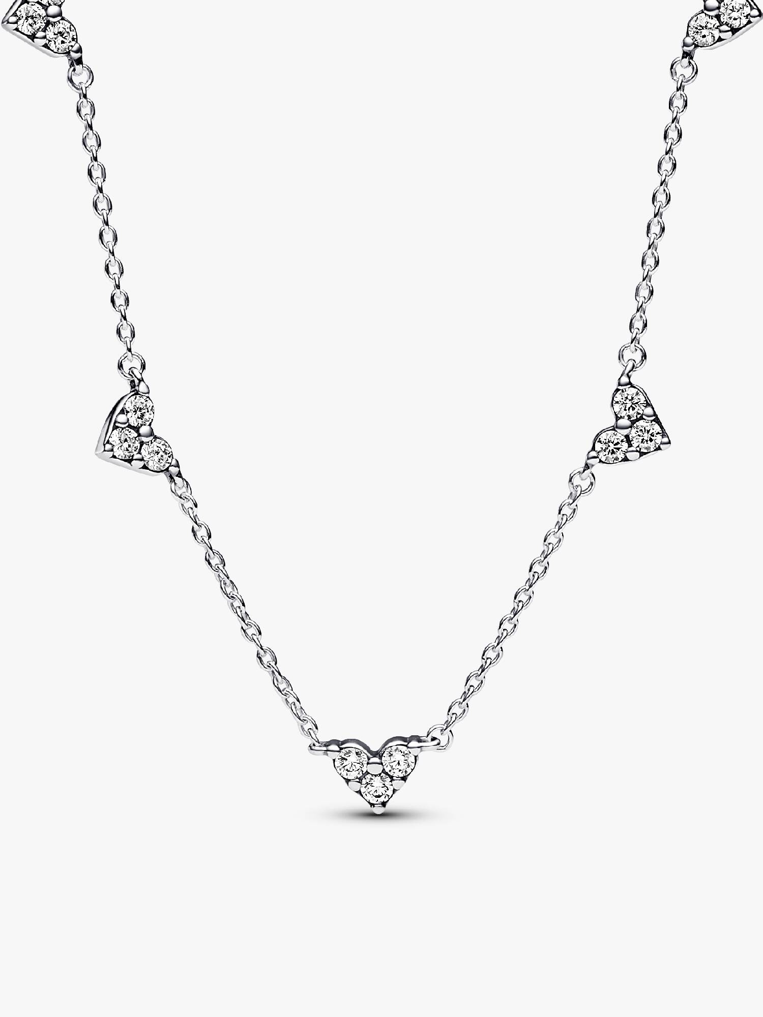 FINAL SALE - Triple Stone Heart Station Chain Necklace