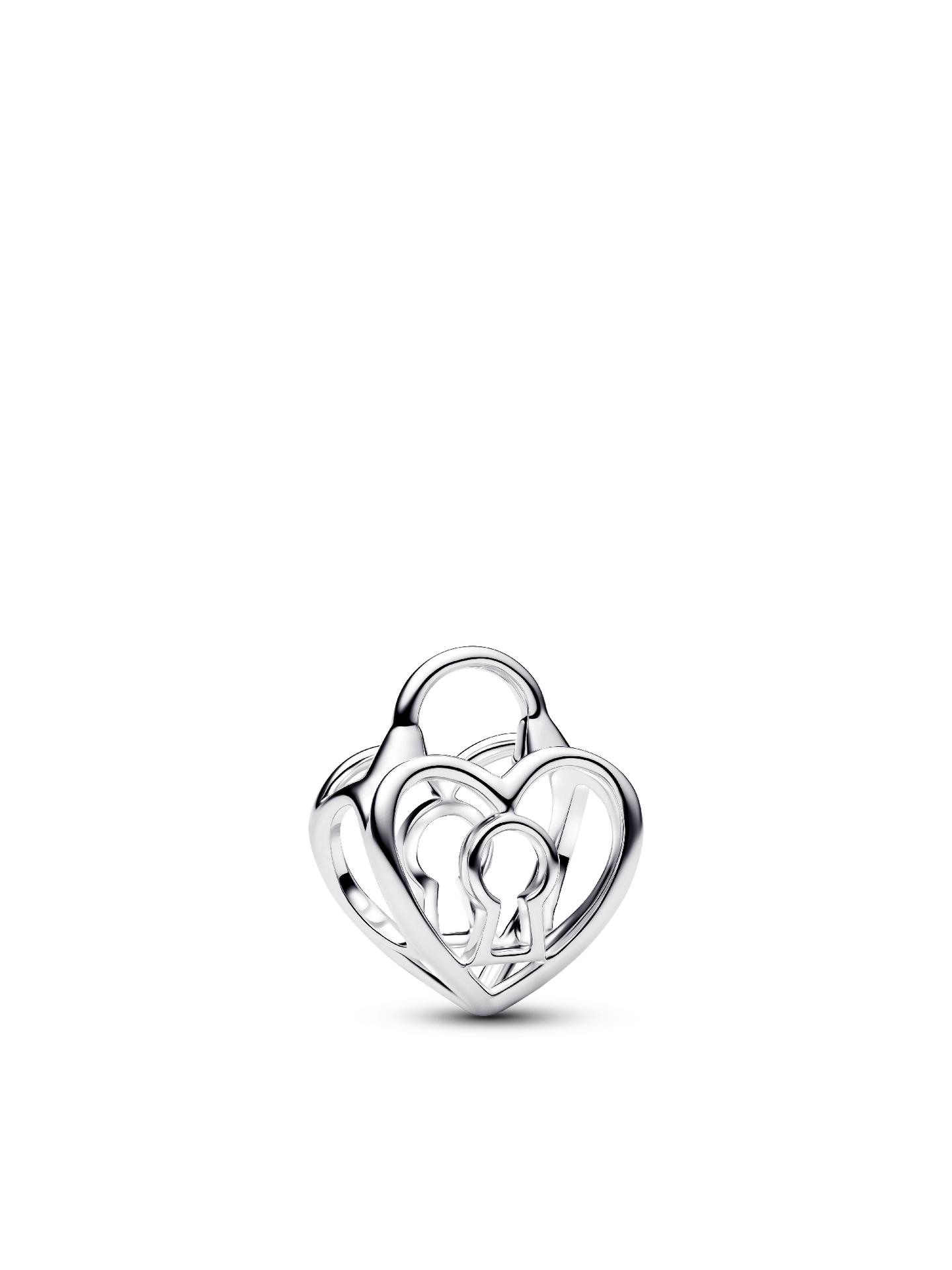 Женский шарм Pandora Openwork Heart Padlock Charm, Sterling silver, цвет: Серебро — фото 1