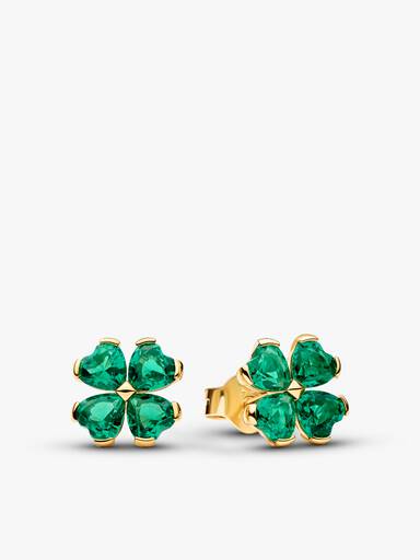 Green Lucky Little Clover Necklace & Earring Set