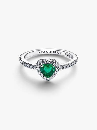 Elevated Royal Green Heart Ring
