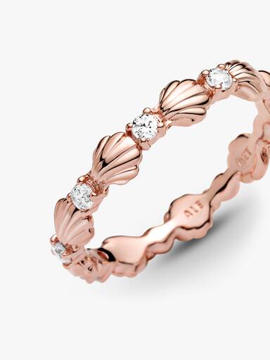 FINAL SALE - Sparkling Seashell Band Ring