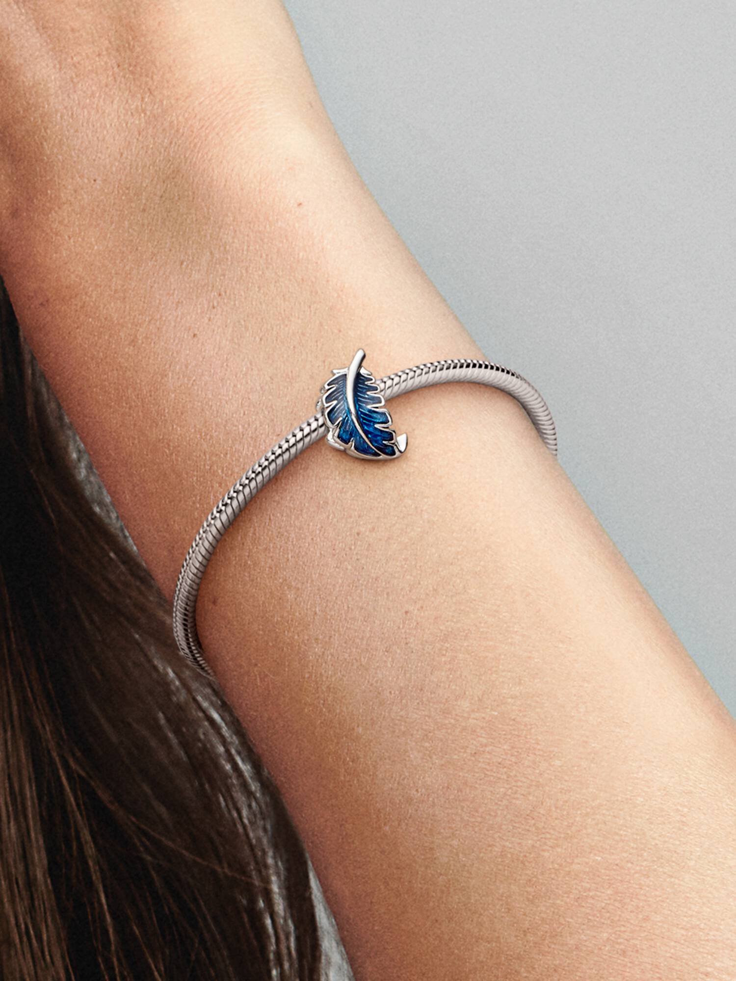 FINAL SALE - Blue Curved Feather Charm