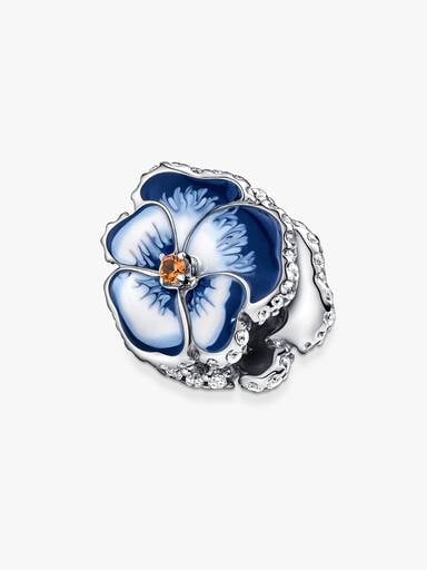FINAL SALE - Blue Pansy Flower Charm
