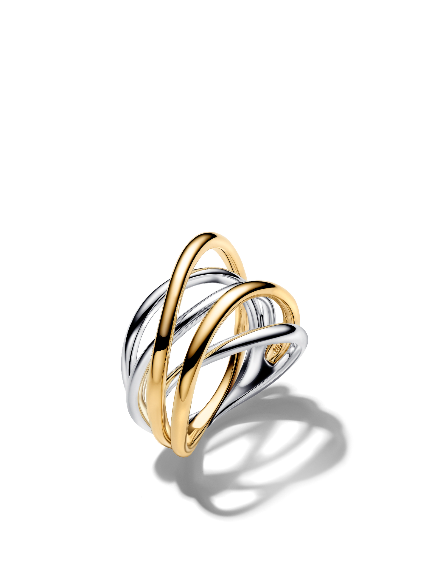 Женское кольцо Pandora Two-Tone Entwined Band, цвет: Двухцветный — фото 1