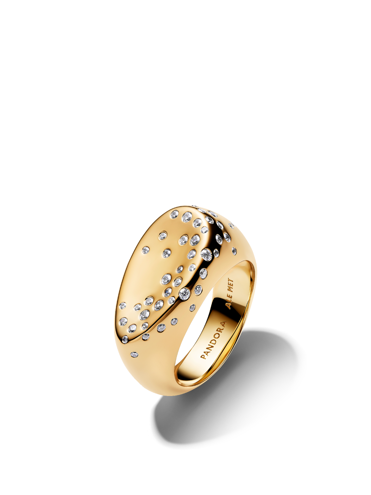 Женские кольца Pandora Stone-Set Oval Domed Signet, цвет: Позолоченный — фото 1