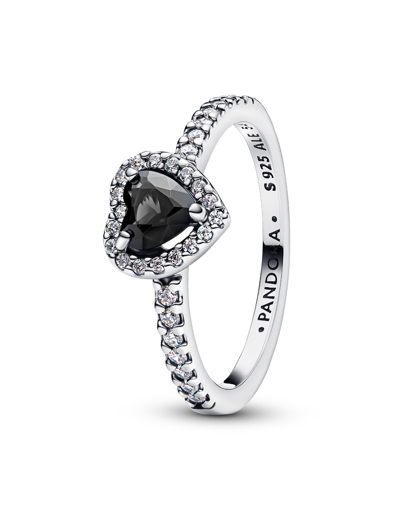 Elevated Black Heart Ring