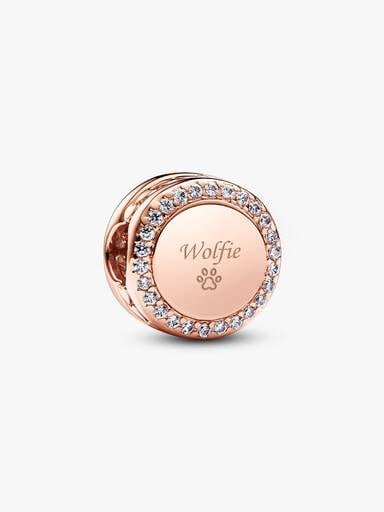 Engravable Sparkling Button Charm